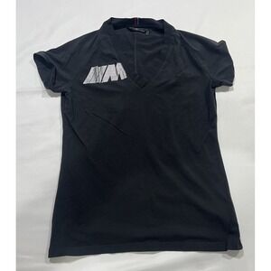 BMW M Series Shirt Womens Large Black Slim Fit V-neck T-shirt